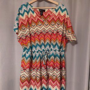 EUC Lane Bryant 18/20 Chevron Dress with Lining